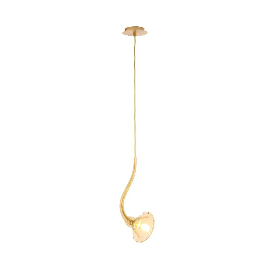 Single Amber Flower Ceiling Pendant
