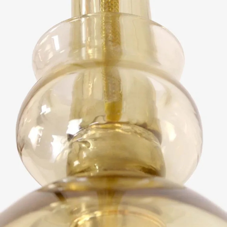 Single Amber Flower Ceiling Pendant