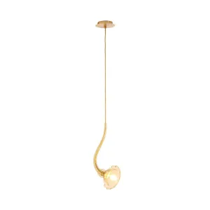 Single Amber Flower Ceiling Pendant