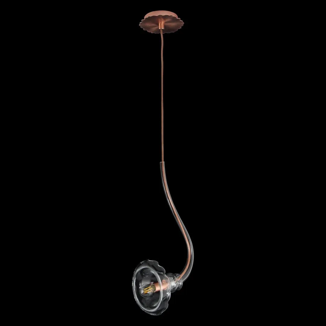 single lamp crystal glass and copper