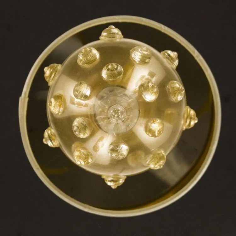 Small Ceiling Pendant With Gold Glass & Cream Shade