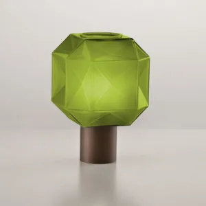 Superb Olive Green, White, Or Dove Grey Murano Glass Table Lamp