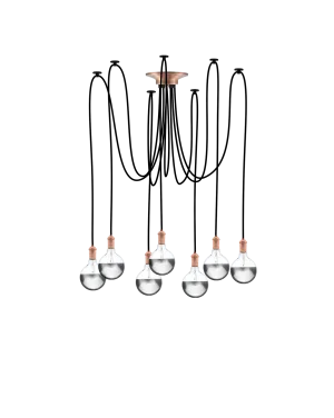 Swag Chandelier: Black and Copper