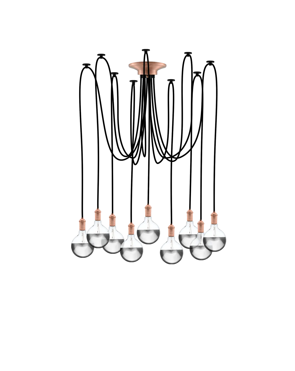 Swag Chandelier: Black and Copper