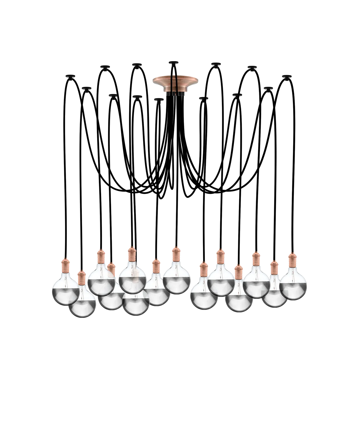 Swag Chandelier: Black and Copper