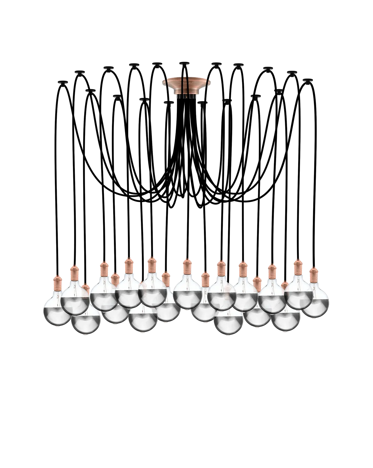 Swag Chandelier: Black and Copper