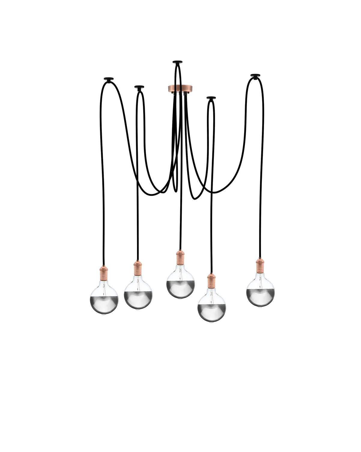 Swag Chandelier: Black and Copper