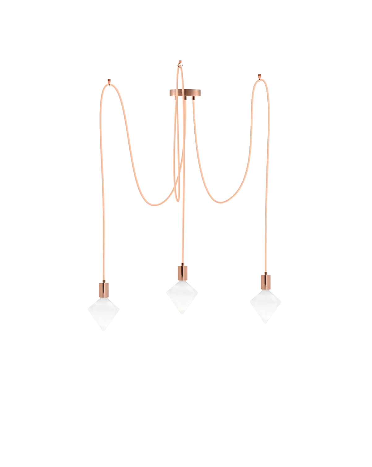 Swag Chandelier: Blush with White Diamond Bulbs