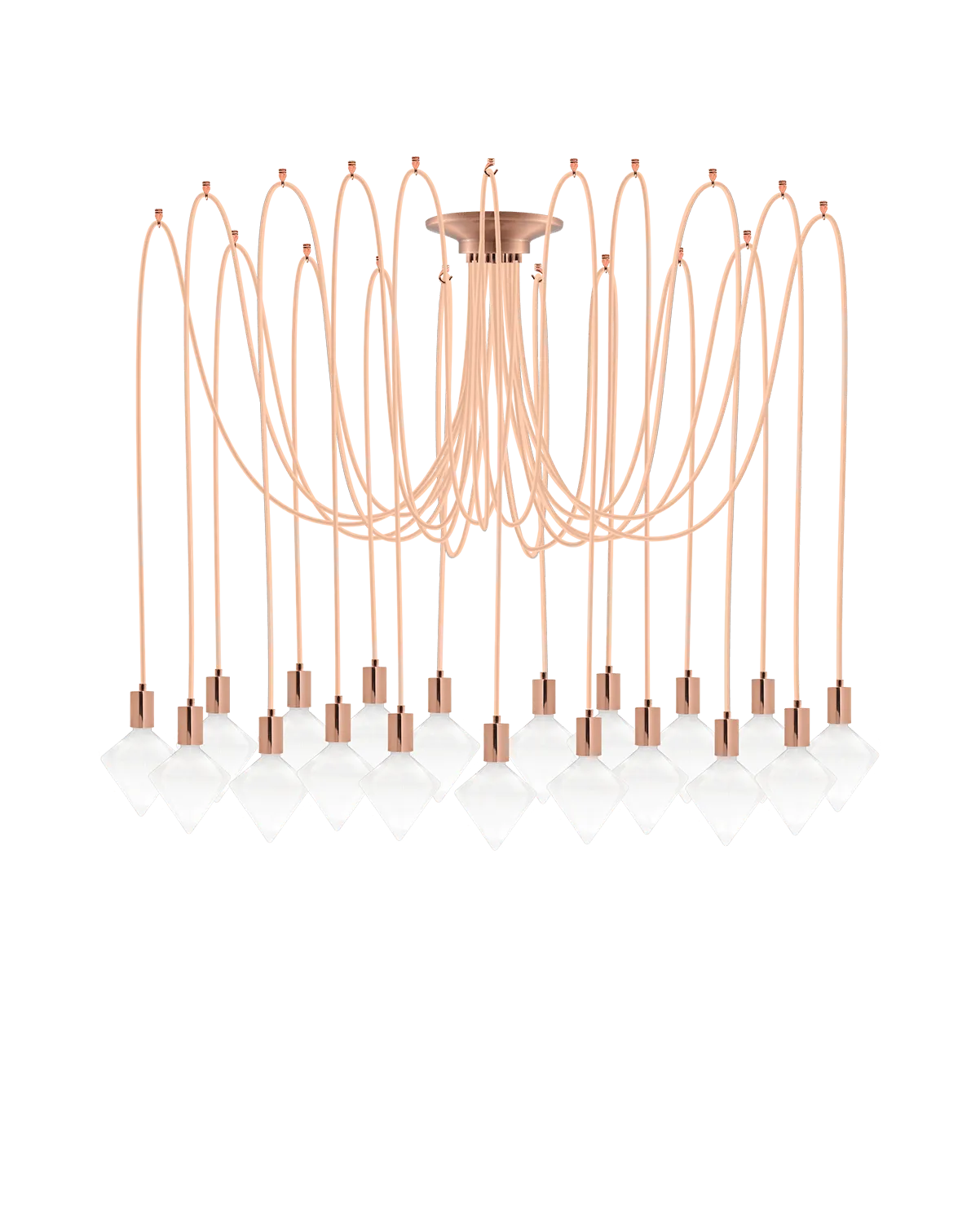 Swag Chandelier: Blush with White Diamond Bulbs