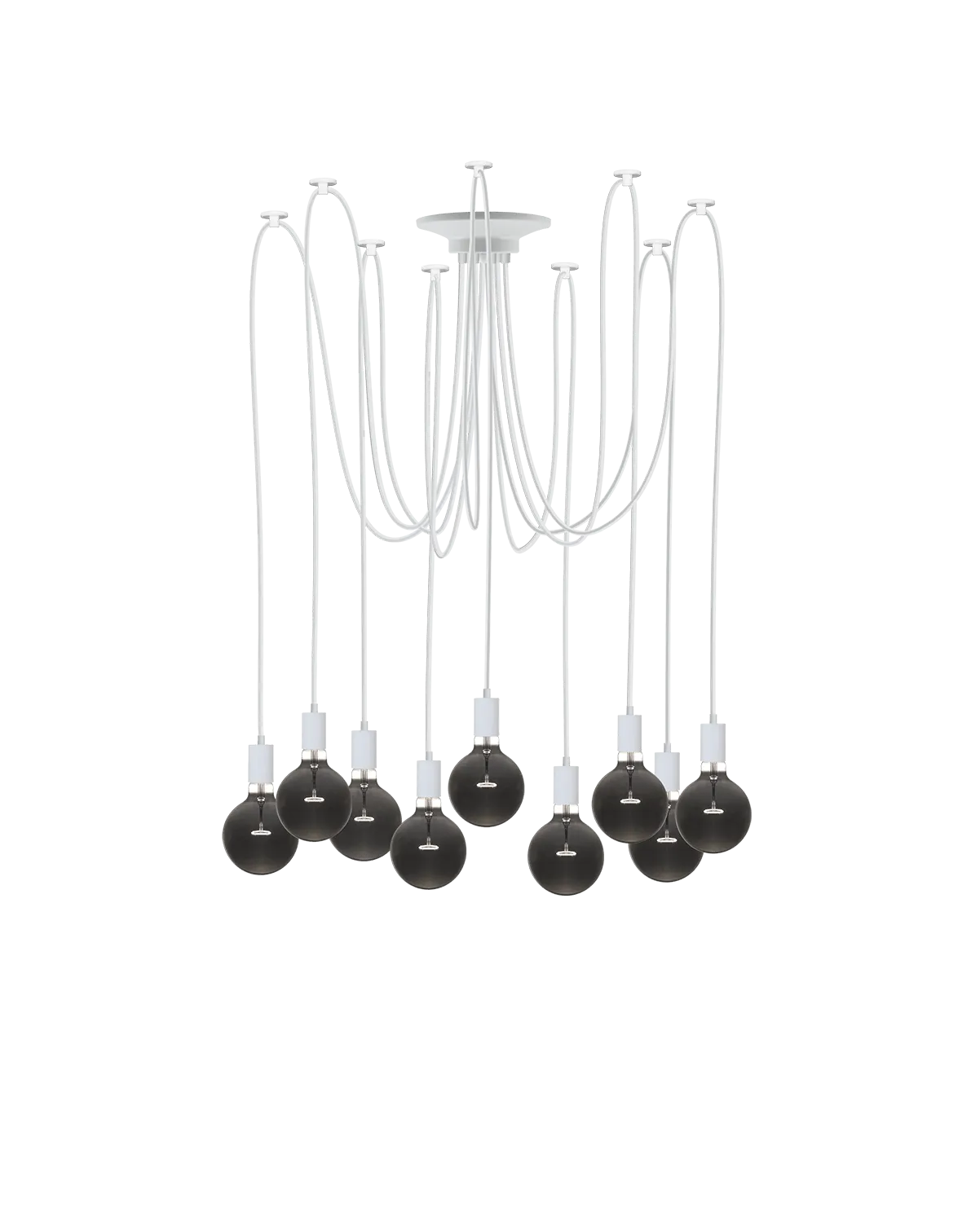 Swag Chandelier: White with Smoke