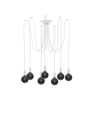 Swag Chandelier: White with Smoke