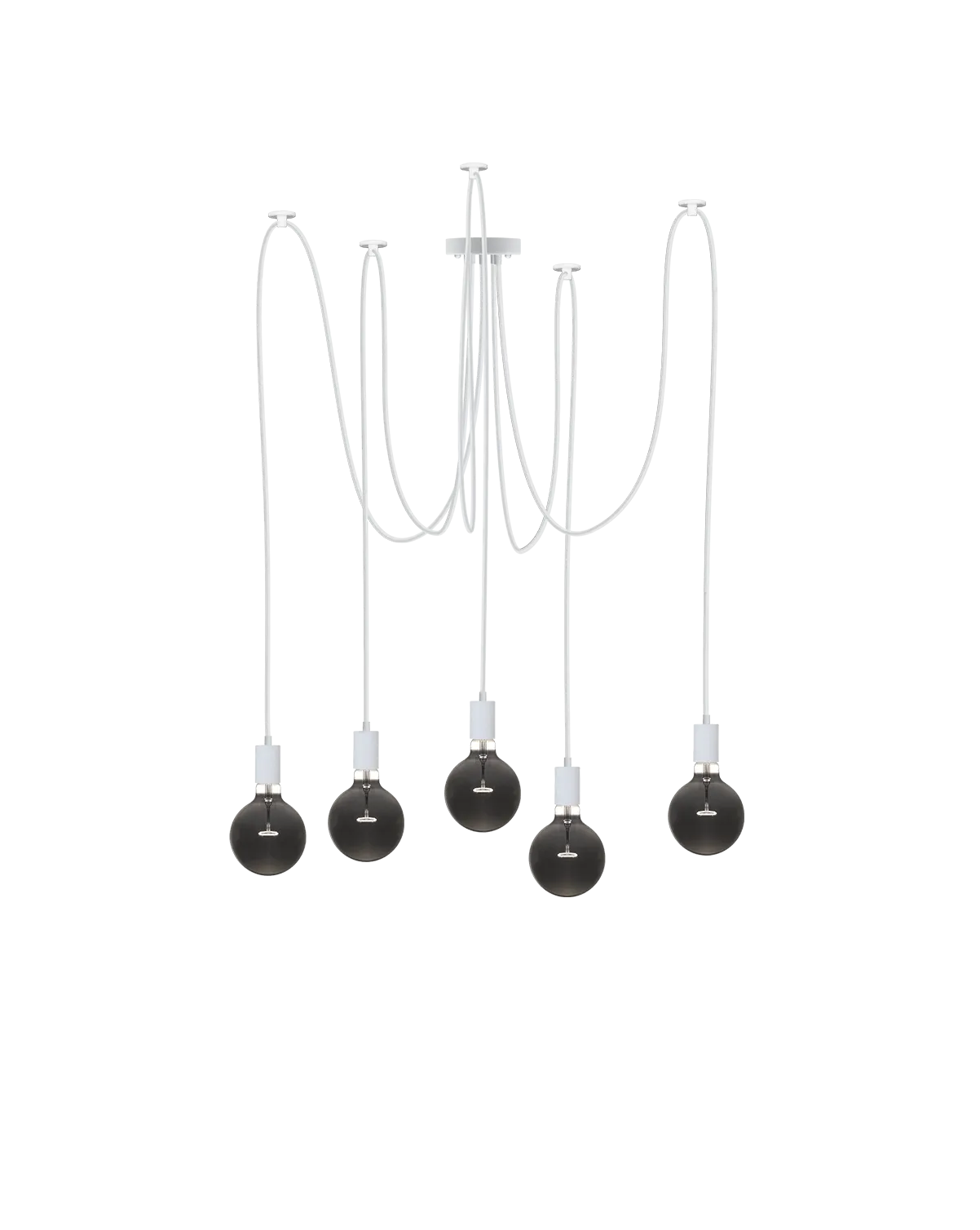 Swag Chandelier: White with Smoke