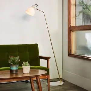 Timeless White Brass Floor Lamp