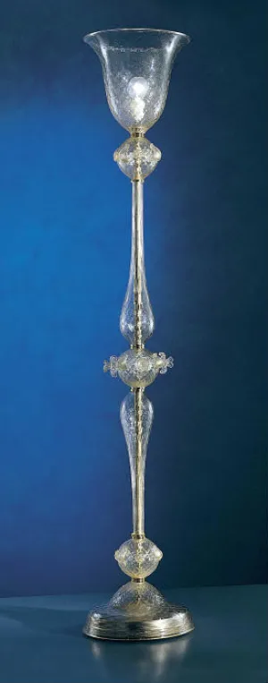 Traditional Murano Glass Floor Lamp With Gold Accents