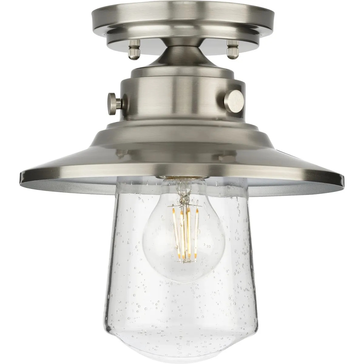 Tremont Collection One-Light Clear Seeded Glass Ceiling Light