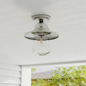 Tremont Collection One-Light Clear Seeded Glass Ceiling Light
