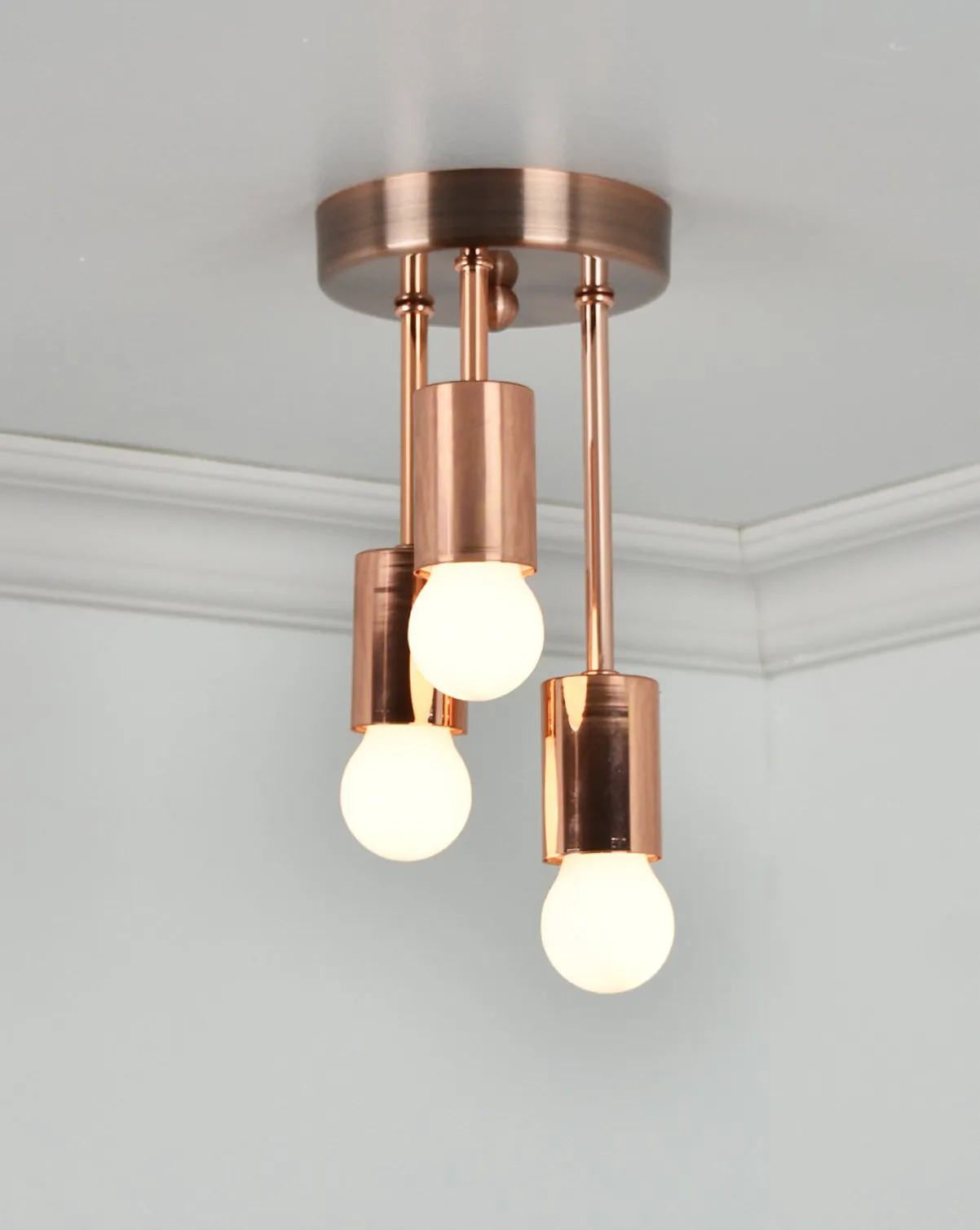 Triple Flush Mount: Modern Copper