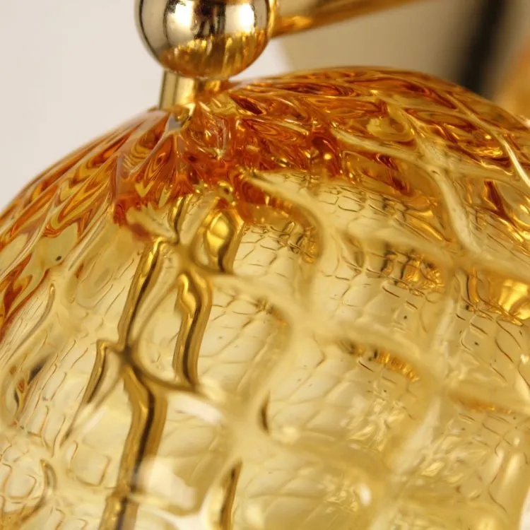 Wall lamp artistic globes amber glass