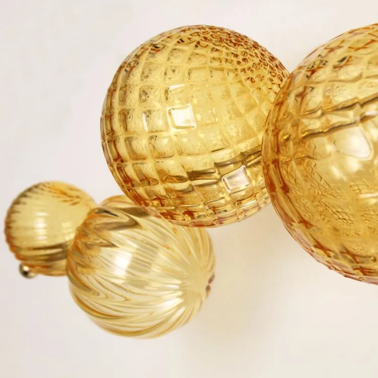 Wall lamp artistic globes amber glass