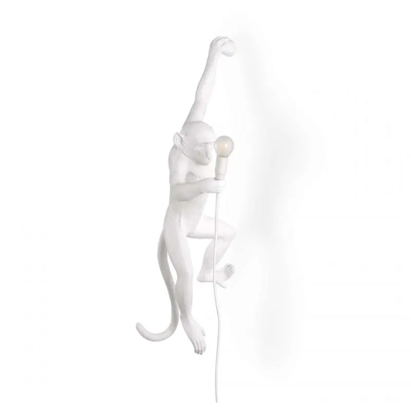 White Monkey Hanging Wall Light