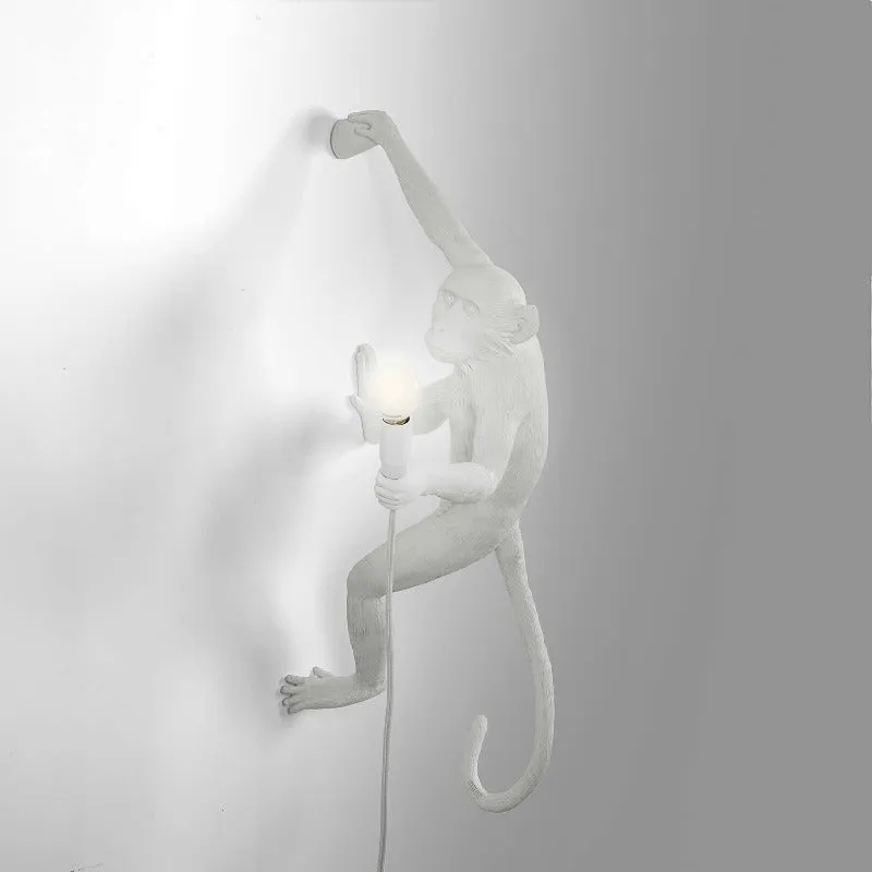 White Monkey Hanging Wall Light
