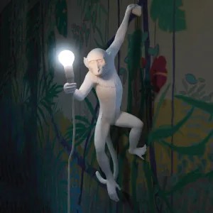 White Monkey Hanging Wall Light
