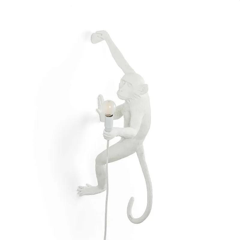 White Monkey Hanging Wall Light