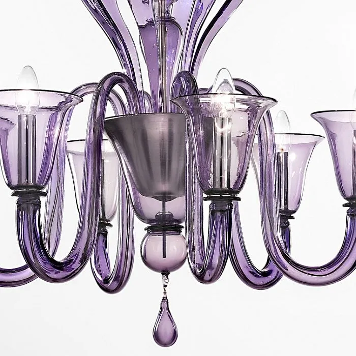 White Venetian 8 Arm Chandelier